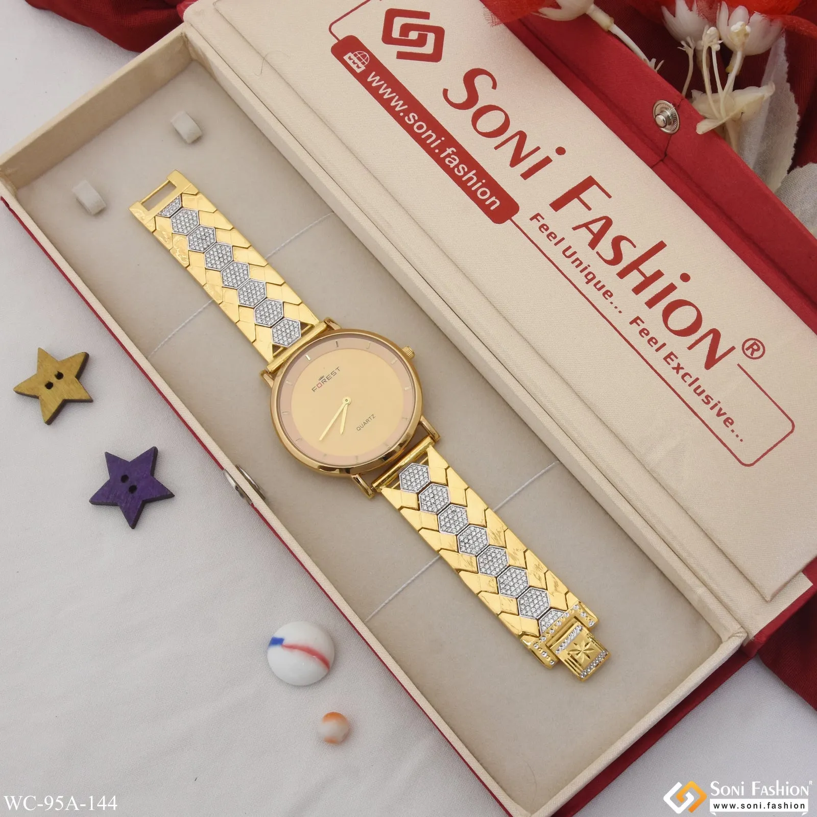 1 Gram Gold Plated Exciting Design High-Quality Watch for Men - Style A144
