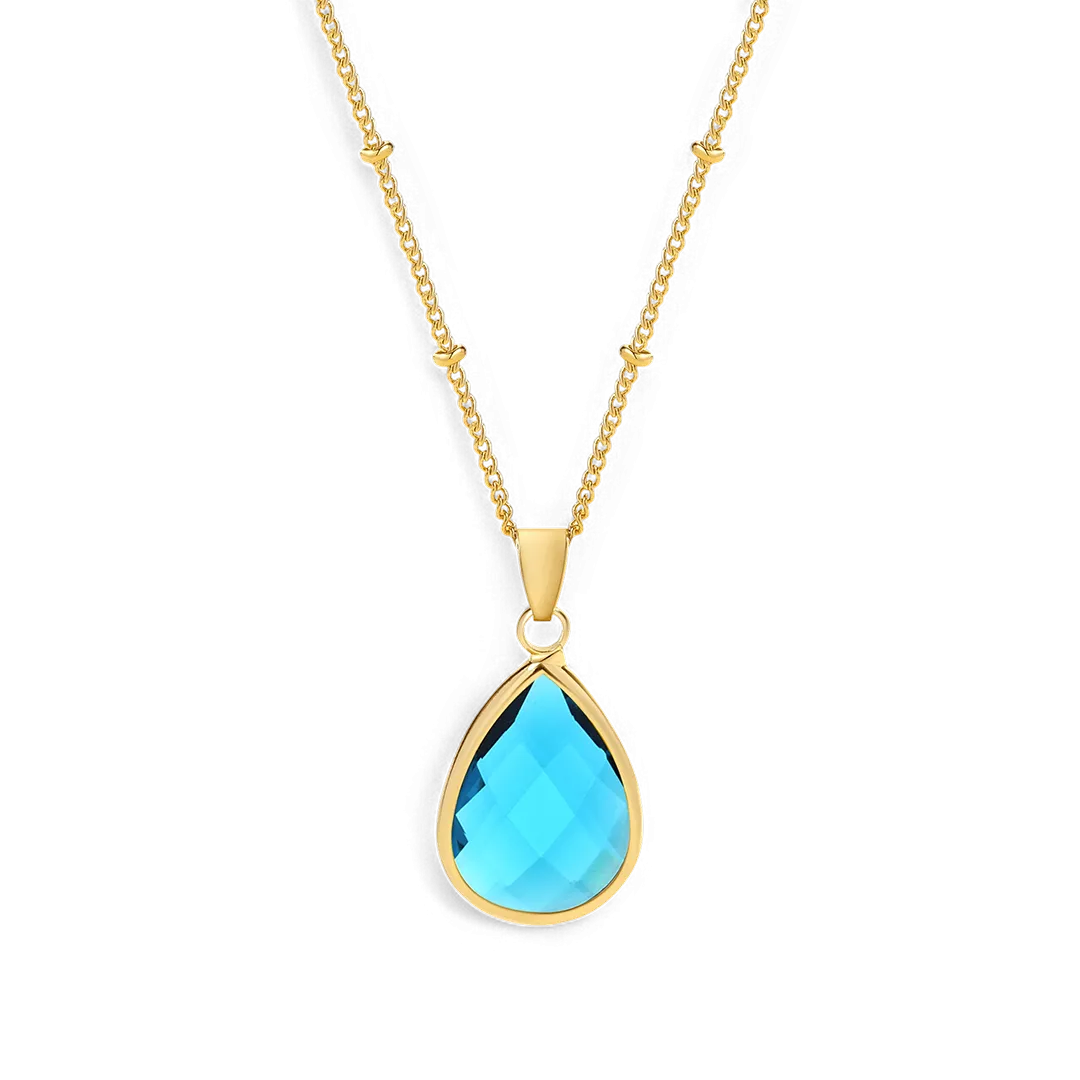 Birthstone Drop Pendant Necklace