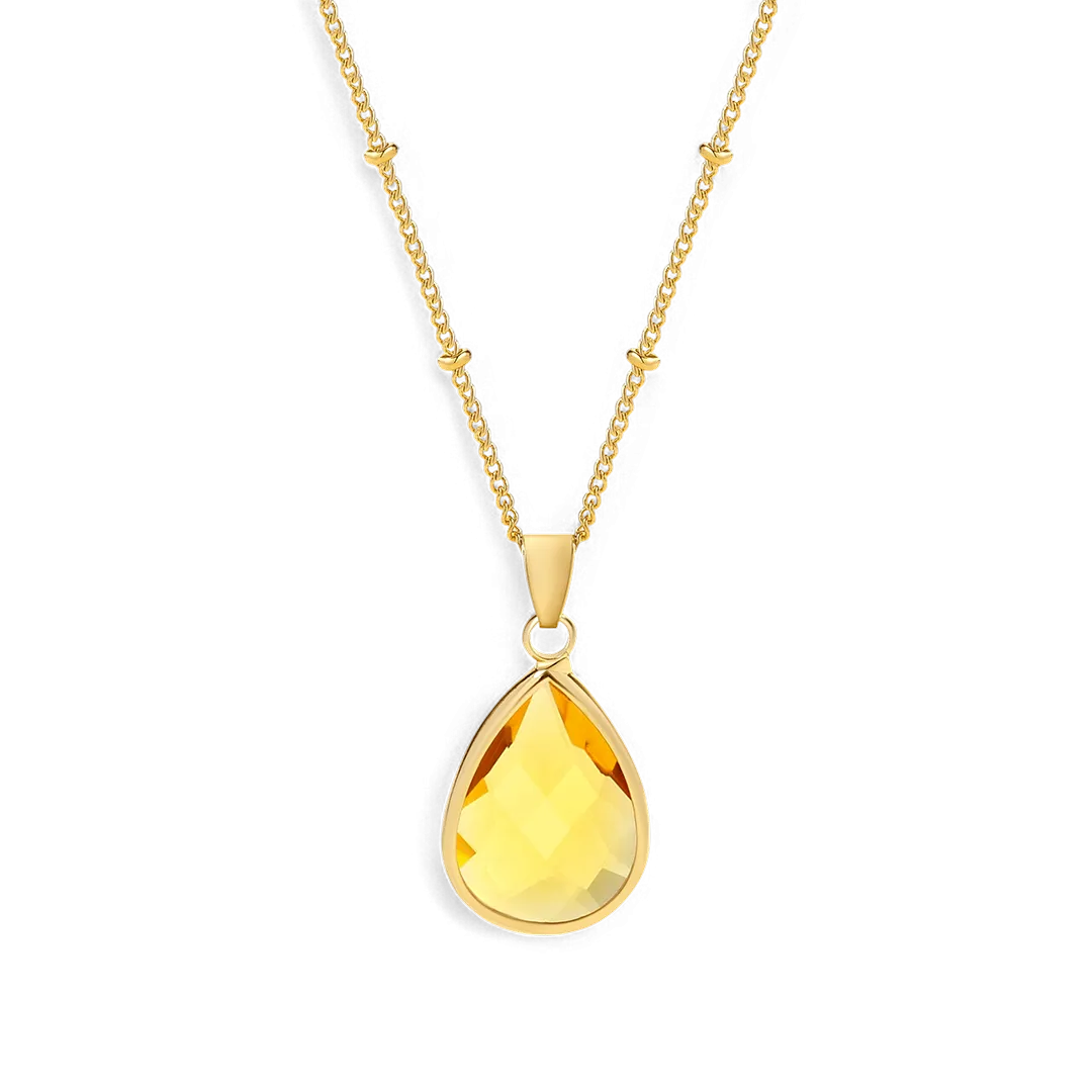 Birthstone Drop Pendant Necklace