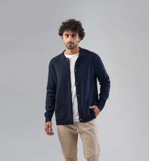 Button-Up Cardigan  - DARK NAVY