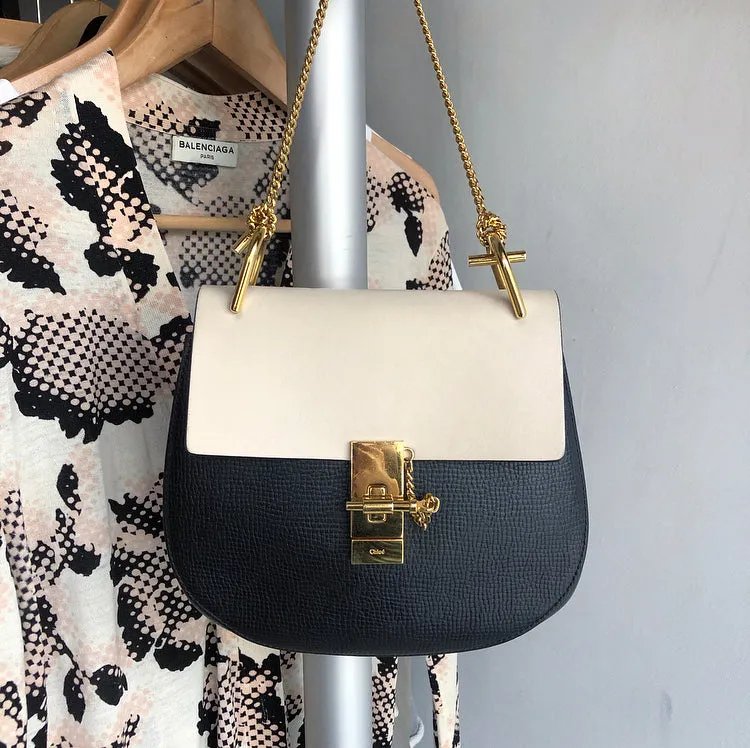 Chloe Drew Small Bicolor Chain Strap Shoulder Bag