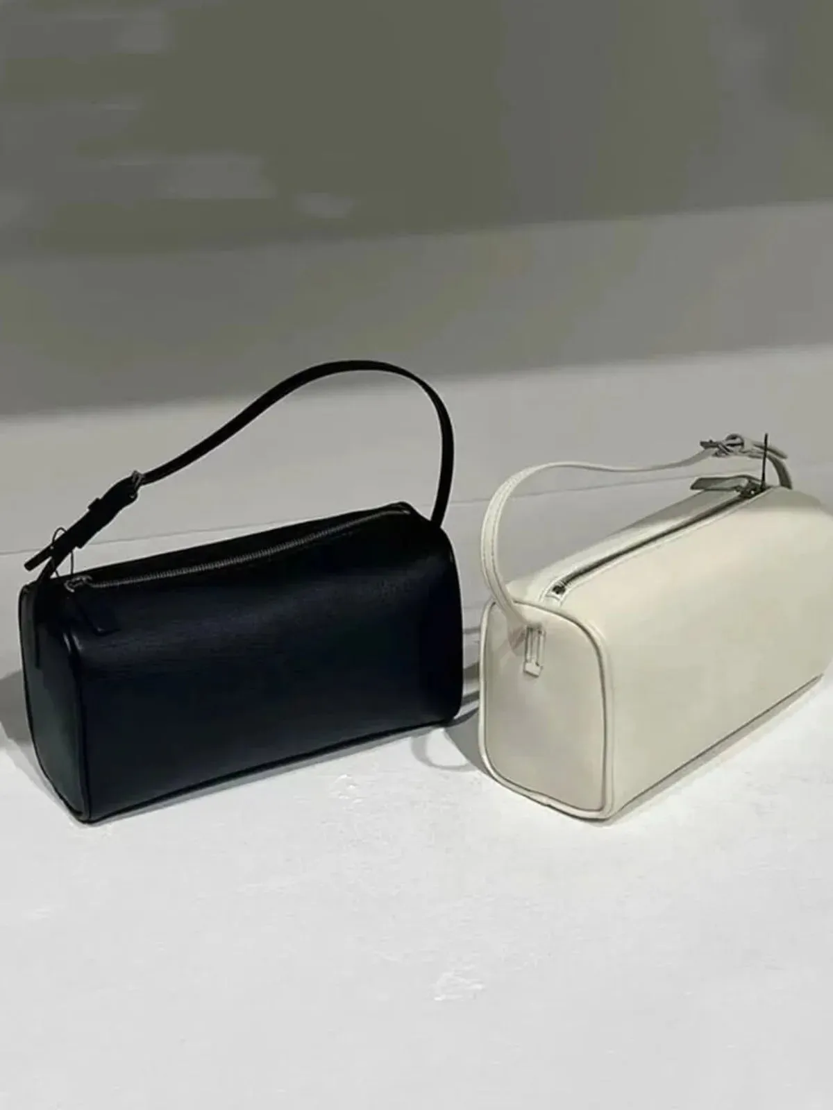 Classic Faux Leather Boxy Shoulder Bag