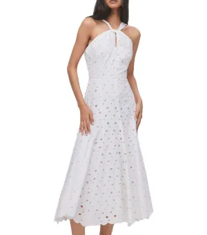 Halter Midi Dress White