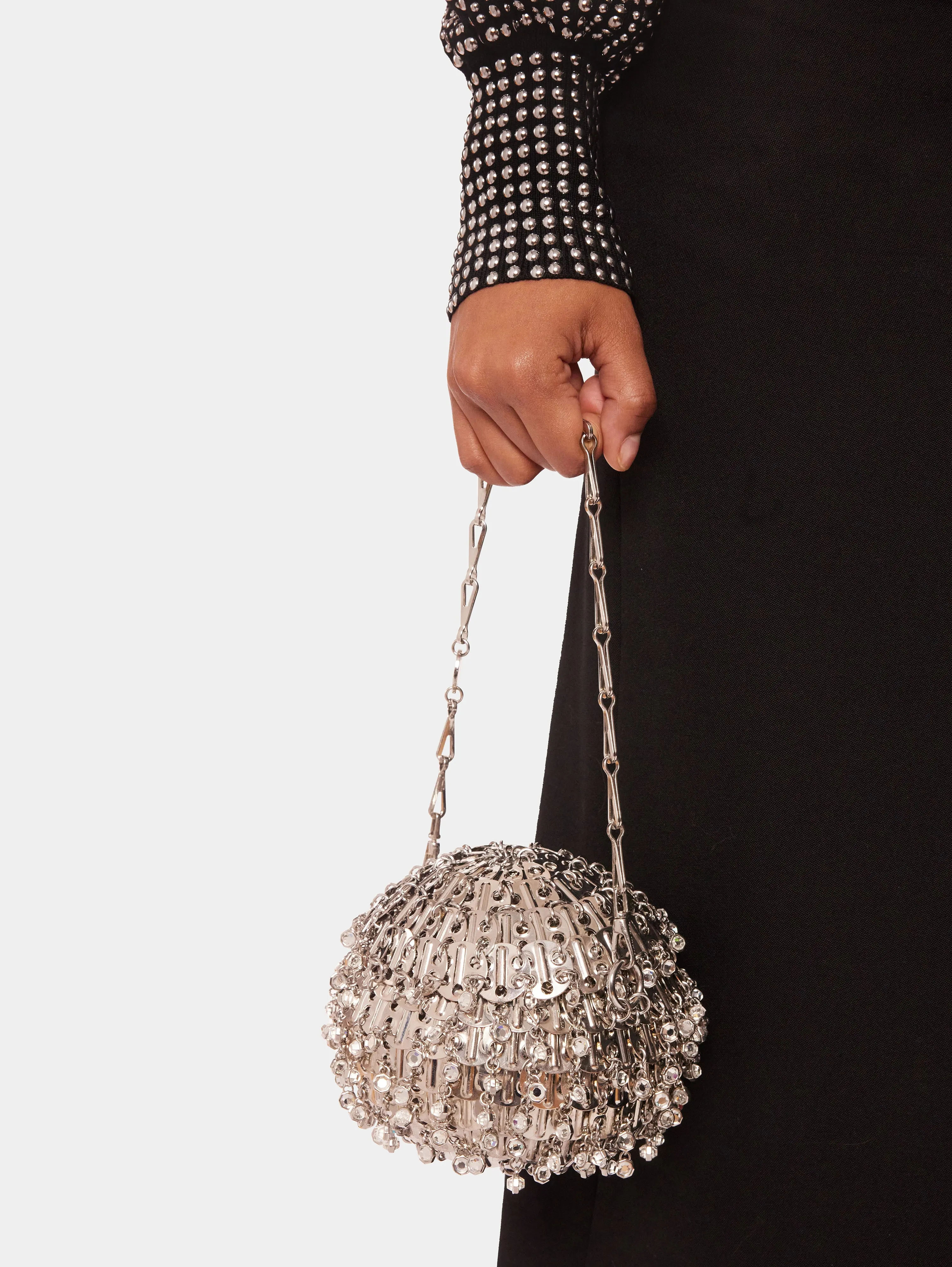 Iconic Silver Sphere 1969 Bag crafted with Crystals