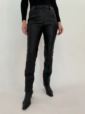 Jilian Faux Leather Slim Jeans - Black