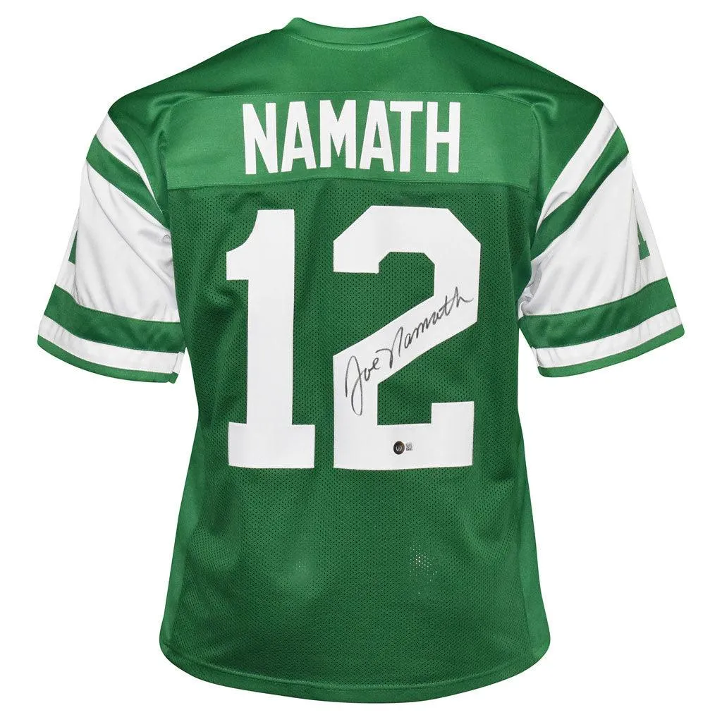 Joe Namath Signed Jersey Jets Green Custom Jersey (BAS Witnessed)