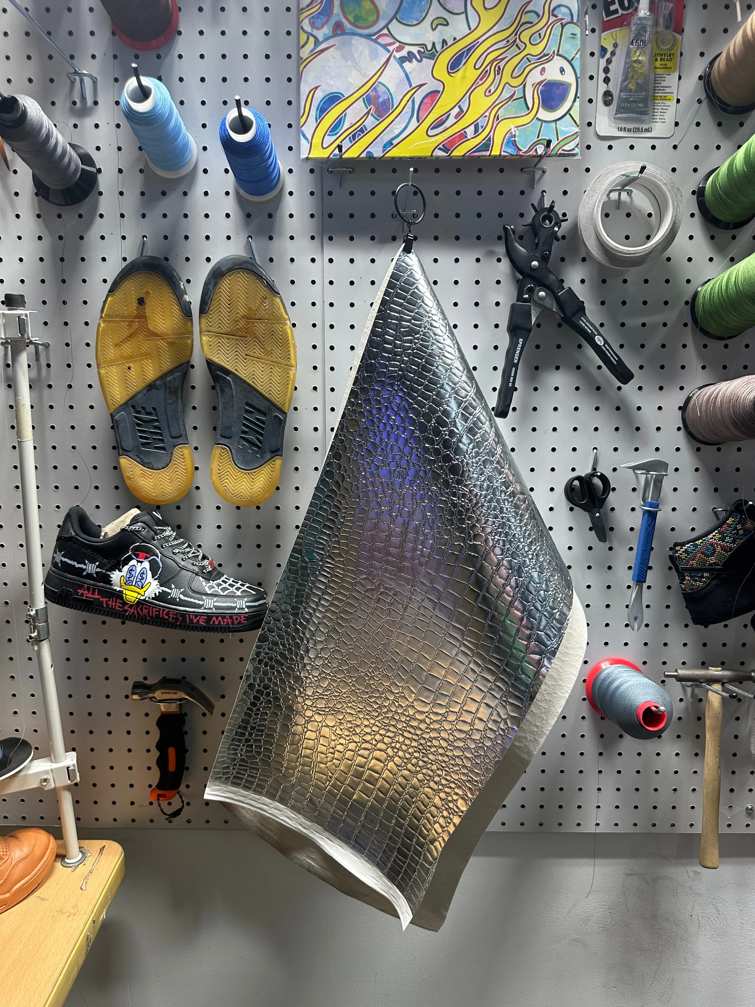 Leather - Silver Snake Pattern PU