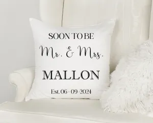 Monochrome Engagement/Wedding Cushion