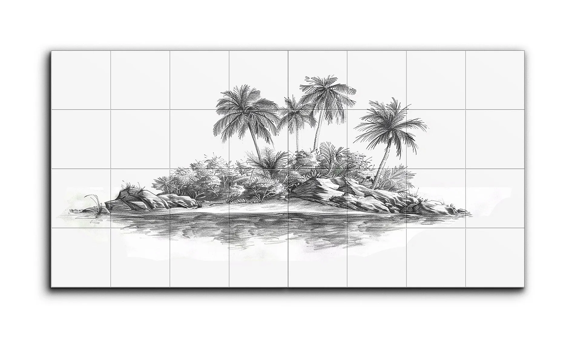 Monochrome Tropical Reflection