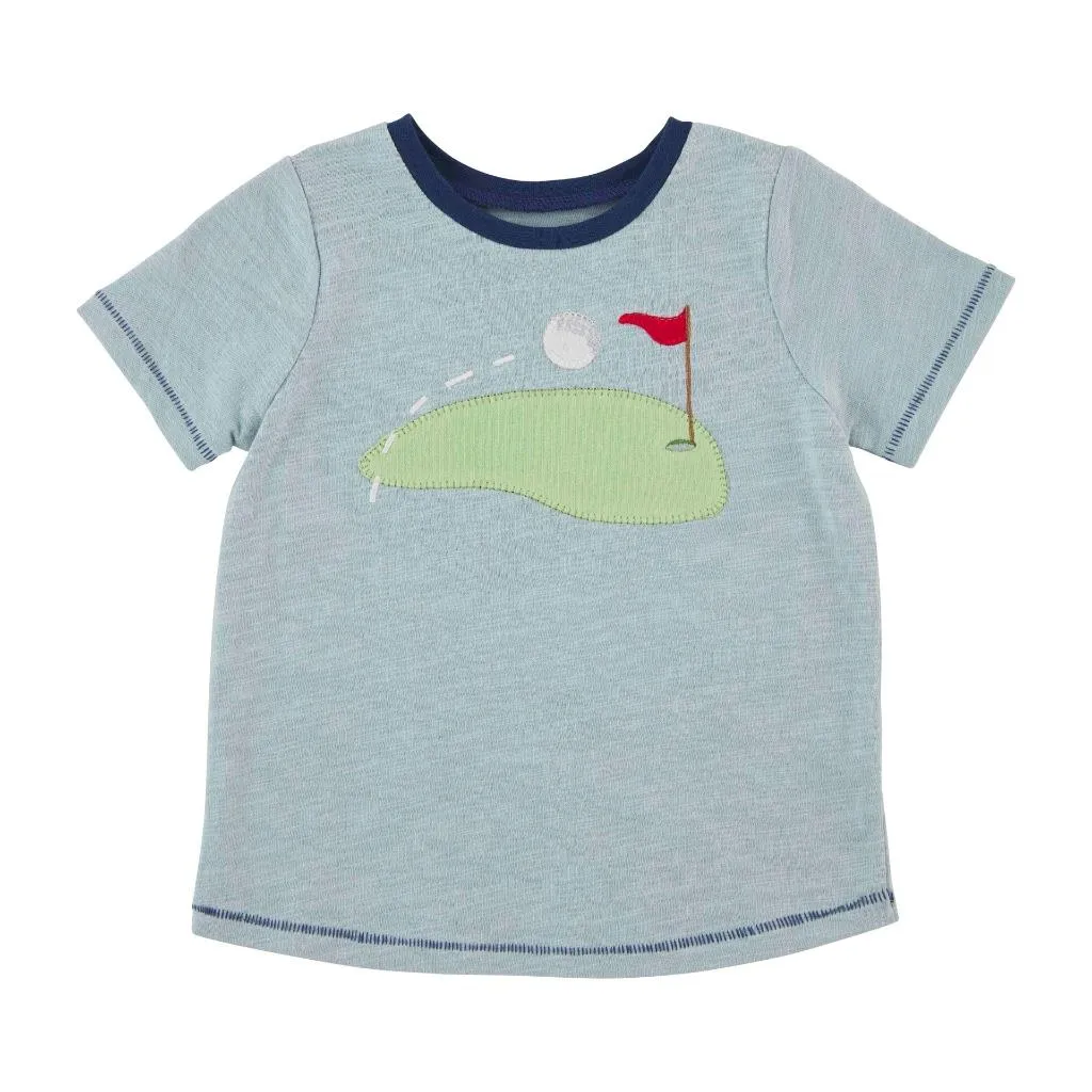 Mud Pie Kids Golf Greens Golfing Applique Boys Summer Short Sleeve Top Tee T-Shirt