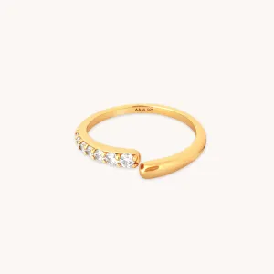 Orbit Crystal Open Ring in Gold