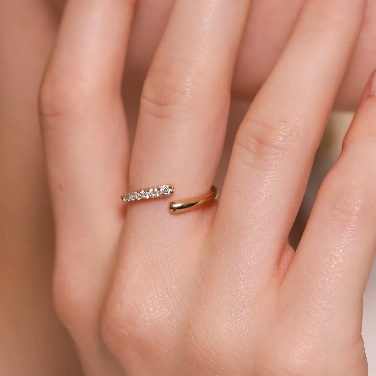 Orbit Crystal Open Ring in Gold