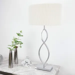 Osuna 2 Hoop Table Lamp Polished Ch Complete With Cream Shade
