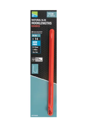 Preston Natural N-20 Barbed Hooklengths