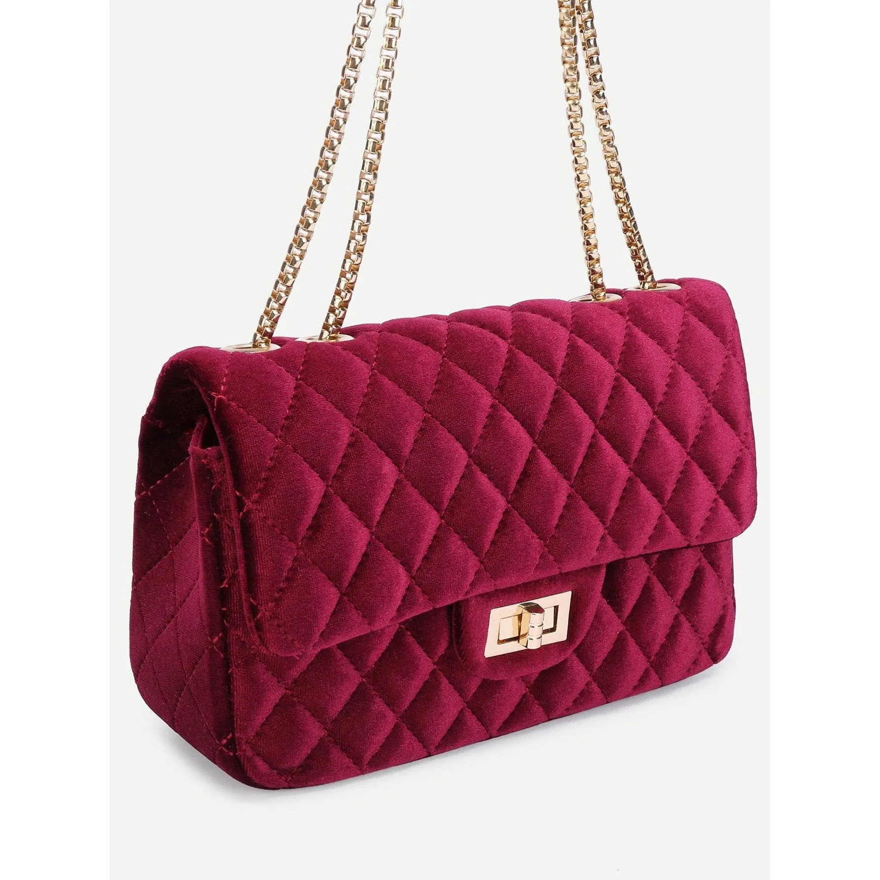 Quilted Velvet Chain Bag