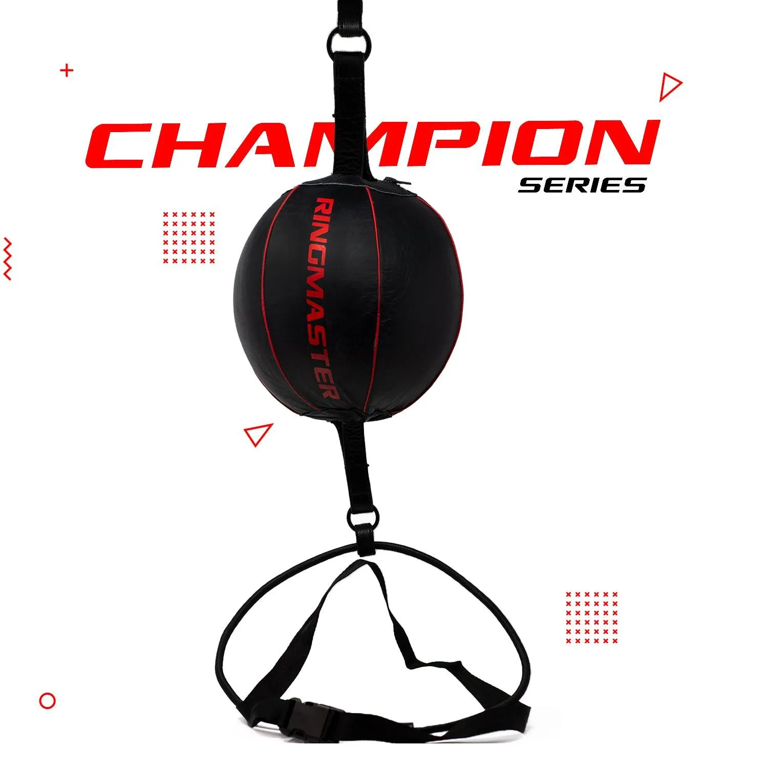 RingMaster Sports Double End Round Speed Ball Champion Series Synthetic Leather Red/Black