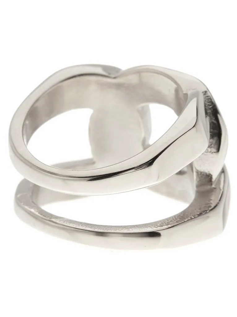 Silver Tone Linked Knot Ring