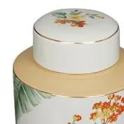 Tall Florintine Ceramic Lidded Vessel