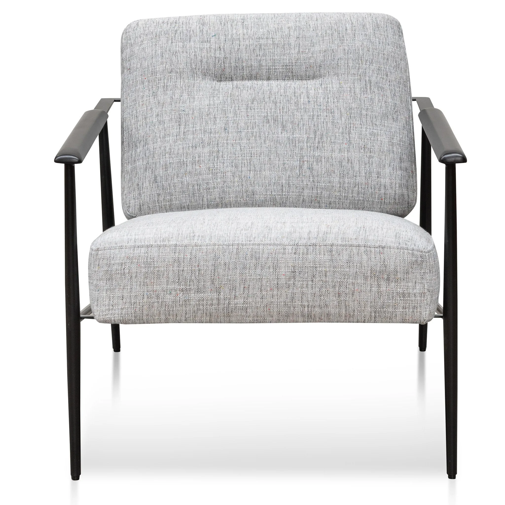 Tammy Fabric Armchair - Light Spec Grey - Black Legs