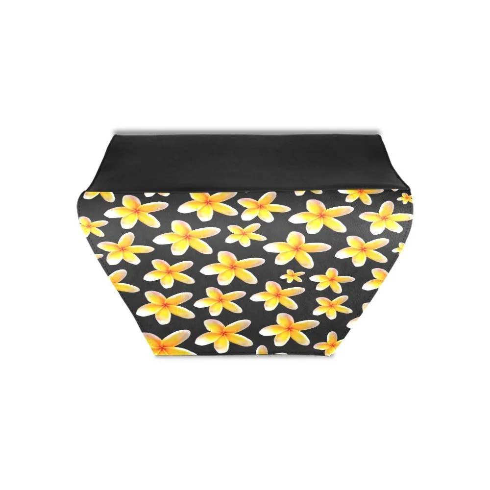 Yellow Frangipanis Black Clutch Bag